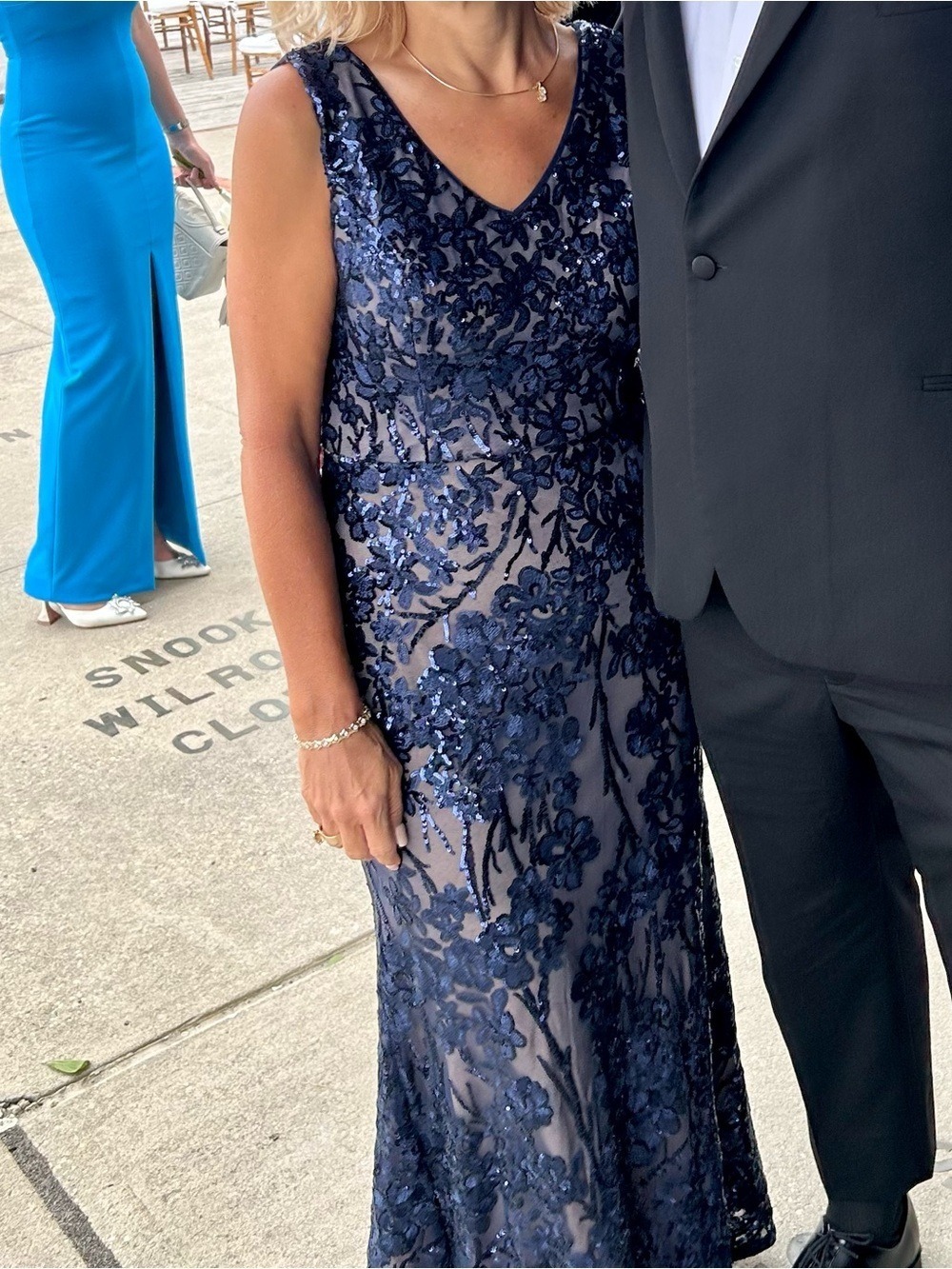 Alex Evenings Navy Sequin Maxi Dress - Picture 13 of 13